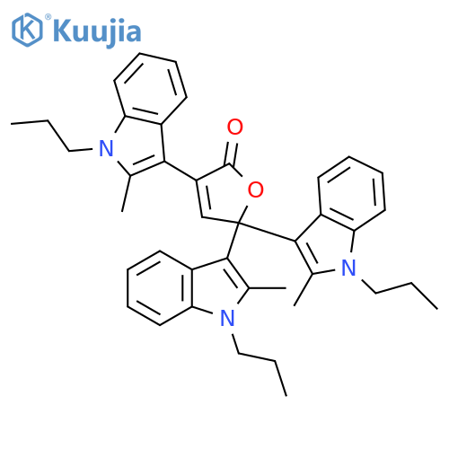 2(5H)-Furanone, 3,5,5-tris(2-methyl-1-propyl-1H-indol-3-yl)- structure