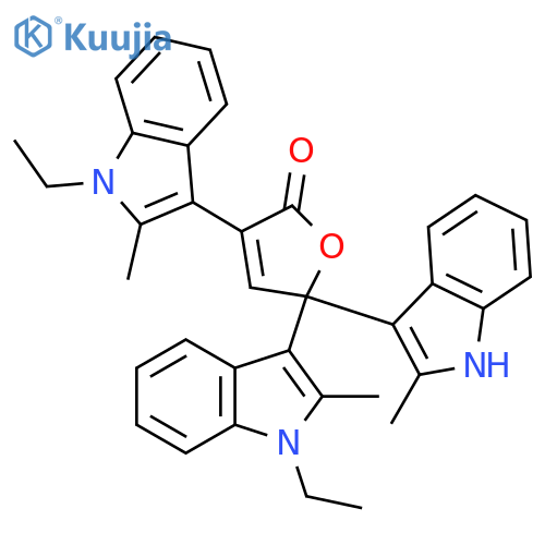 2(5H)-Furanone,3,5-bis(1-ethyl-2-methyl-1H-indol-3-yl)-5-(2-methyl-1H-indol-3-yl)- structure