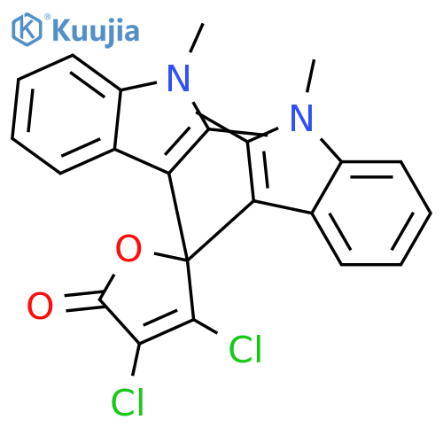 2(5H)-Furanone, 3,4-dichloro-5,5-bis(1,2-dimethyl-1H-indol-3-yl)- structure