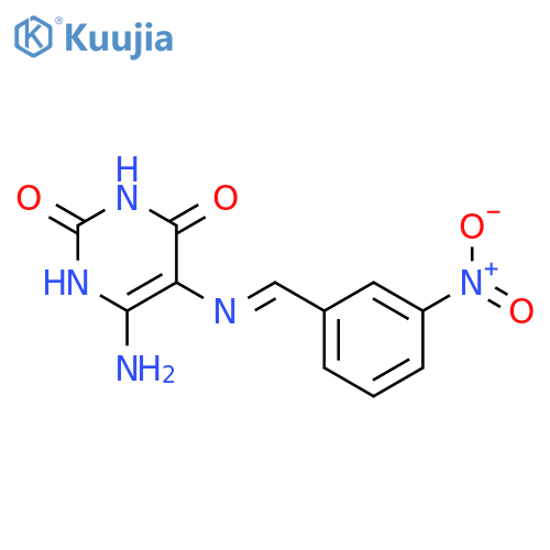 2,4(1H,3H)-Pyrimidinedione,6-amino-5-[[(3-nitrophenyl)methylene]amino]- structure