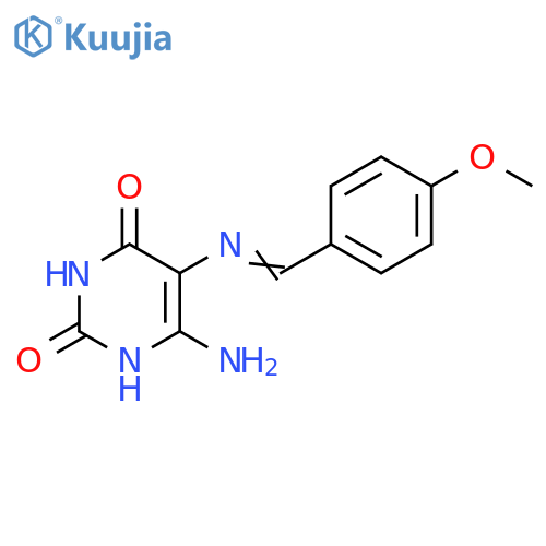 2,4(1H,3H)-Pyrimidinedione,6-amino-5-[[(4-methoxyphenyl)methylene]amino]- structure
