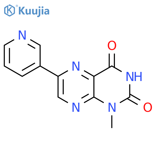 2,4(1H,3H)-Pteridinedione, 1-methyl-6-(3-pyridinyl)- structure