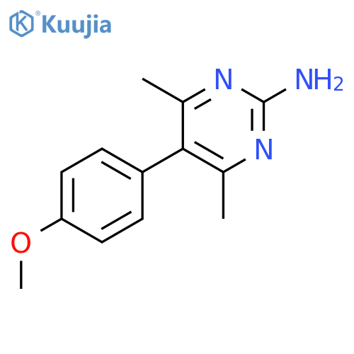 2-Pyrimidinamine,5-(4-methoxyphenyl)-4,6-dimethyl- structure