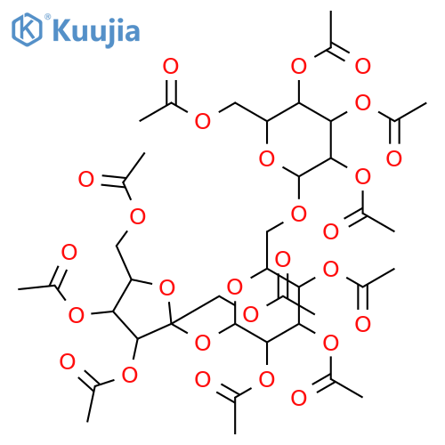 a-D-Glucopyranoside,1,3,4,6-tetra-O-acetyl-b-D-fructofuranosyl O-2,3,4,6-tetra-O-acetyl-a-D-galactopyranosyl-(1®6)-, 2,3,4-triacetate structure