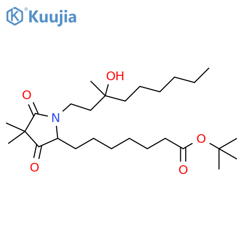 2-Pyrrolidineheptanoic acid,1-(3-hydroxy-3-methylnonyl)-4,4-dimethyl-3,5-dioxo-, 1,1-dimethylethylester structure
