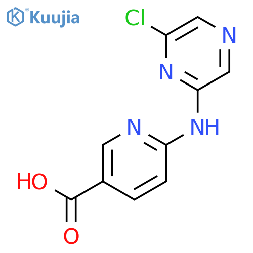 3-Pyridinecarboxylic acid, 6-[(6-chloropyrazinyl)amino]- structure
