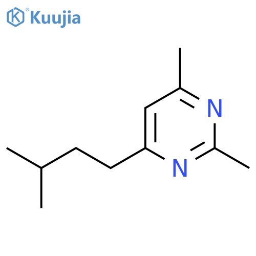 Pyrimidine, 2,4-dimethyl-6-(3-methylbutyl)- structure