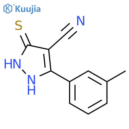 1H-Pyrazole-4-carbonitrile, 2,3-dihydro-5-(3-methylphenyl)-3-thioxo- structure