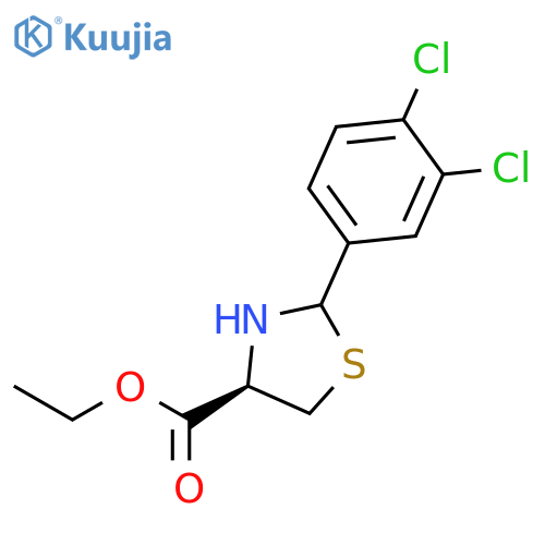 4-THIAZOLIDINECARBOXYLIC ACID, 2-(3,4-DICHLOROPHENYL)-, ETHYL ESTER, (4R)- structure