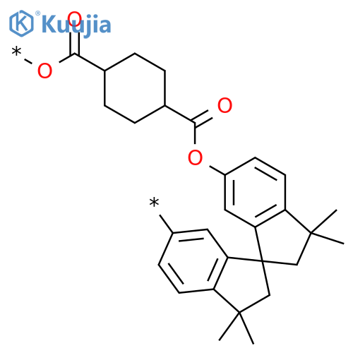 POLY[OXYCARBONYL-1,4-CYCLOHEXANEDIYLCARBONYLOXY(2,2',3,3'-TETRAHYDRO-3,3,3',3'-TETRAMETHYL-1,1'-SPIROBI[1H-INDENE]-6,6'-DIYL)] structure