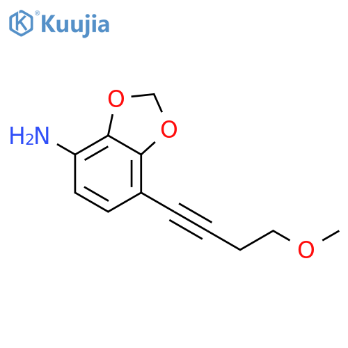 1,3-Benzodioxol-4-amine, 7-(4-methoxy-1-butynyl)- structure