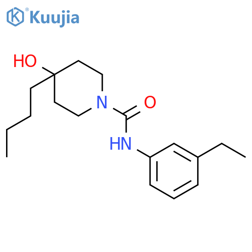 1-Piperidinecarboxamide, 4-butyl-N-(3-ethylphenyl)-4-hydroxy- structure
