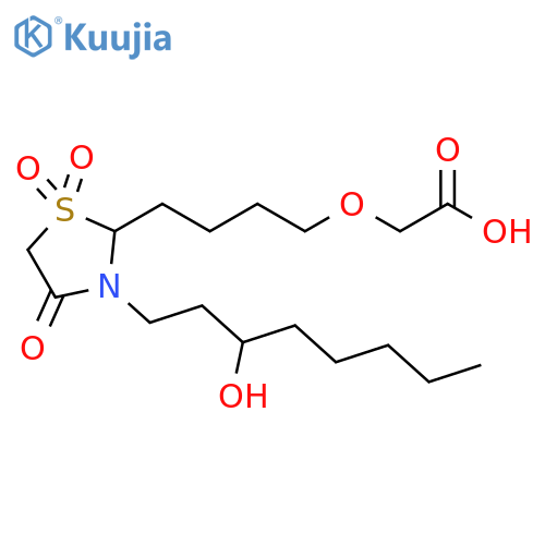 Acetic acid,[4-[3-(3-hydroxyoctyl)-1,1-dioxido-4-oxo-2-thiazolidinyl]butoxy]- structure