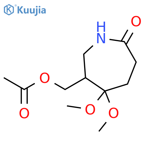 2H-Azepin-2-one, 6-[(acetyloxy)methyl]hexahydro-5,5-dimethoxy- structure