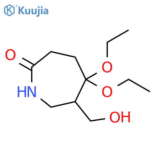2H-Azepin-2-one, 5,5-diethoxyhexahydro-6-(hydroxymethyl)- structure