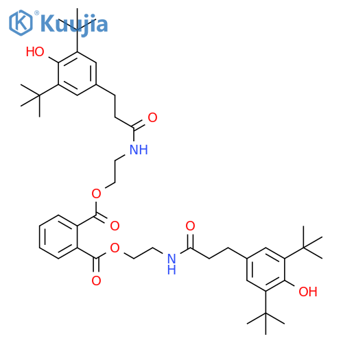 1,2-Benzenedicarboxylic acid, 1,2-bis[2-[[3-[3,5-bis(1,1-dimethylethyl)-4-hydroxyphenyl]-1-oxopropyl]amino]ethyl] ester structure