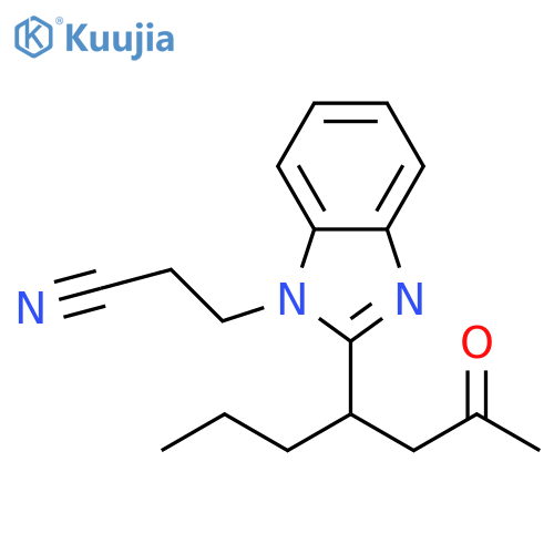 1H-Benzimidazole-1-propanenitrile, 2-(3-oxo-1-propylbutyl)- structure