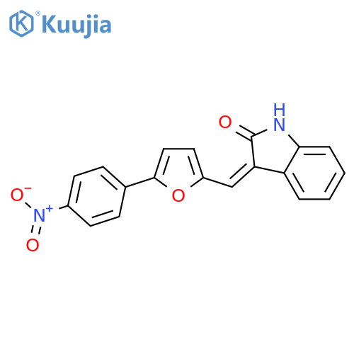 3-{5-(4-nitrophenyl)furan-2-ylmethylidene}-2,3-dihydro-1H-indol-2-one structure