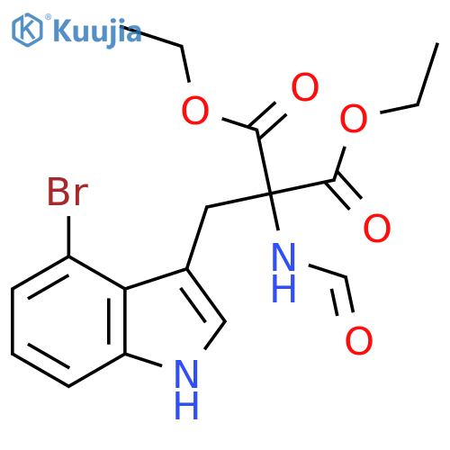 Propanedioic acid, [(4-bromo-1H-indol-3-yl)methyl](formylamino)-,diethyl ester structure