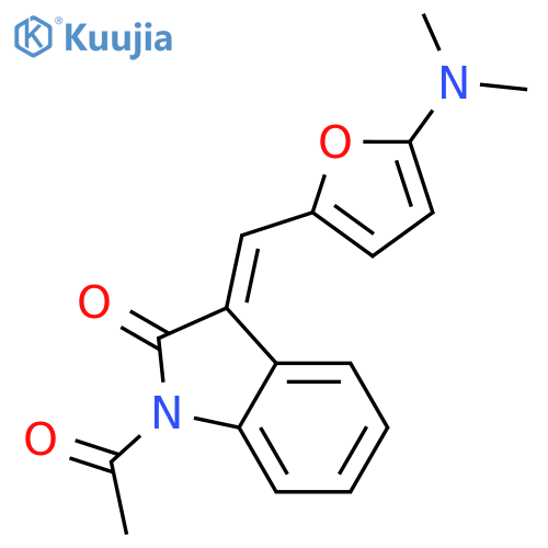 2H-Indol-2-one,1-acetyl-3-[[5-(dimethylamino)-2-furanyl]methylene]-1,3-dihydro- structure