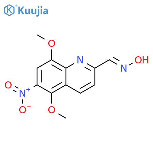 2-Quinolinecarboxaldehyde, 5,8-dimethoxy-6-nitro-, oxime structure