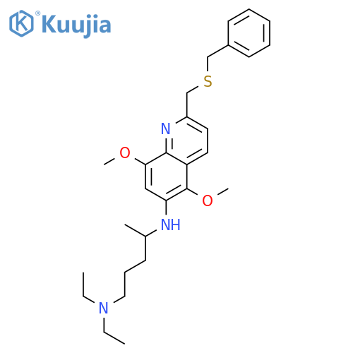 1,4-Pentanediamine,N4-[5,8-dimethoxy-2-[[(phenylmethyl)thio]methyl]-6-quinolinyl]-N1,N1-diethyl- structure