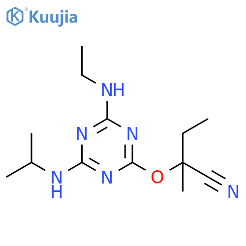 Butanenitrile,2-[[4-(ethylamino)-6-[(1-methylethyl)amino]-1,3,5-triazin-2-yl]oxy]-2-methyl- structure