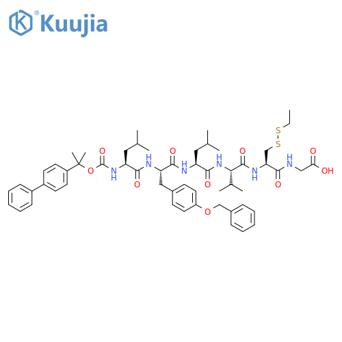 Glycine,N-[N-[N-[N-[N-[N-[(1-[1,1'-biphenyl]-4-yl-1-methylethoxy)carbonyl]-L-leucyl]-O-(phenylmethyl)-L-tyrosyl]-L-leucyl]-L-valyl]-3-(ethyldithio)-L-alanyl]- structure