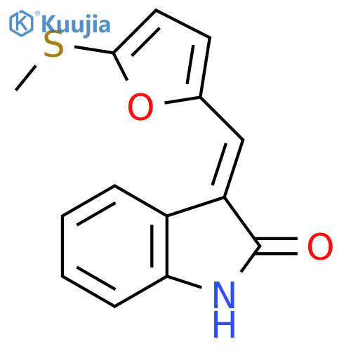 2H-Indol-2-one, 1,3-dihydro-3-[[5-(methylthio)-2-furanyl]methylene]-, (E)- structure