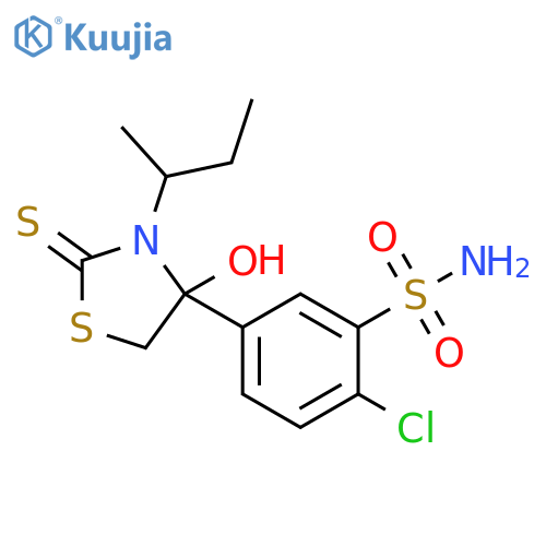 Benzenesulfonamide,2-chloro-5-[4-hydroxy-3-(1-methylpropyl)-2-thioxo-4-thiazolidinyl]- structure