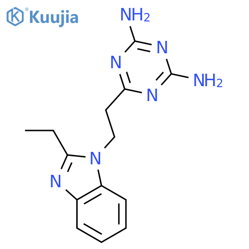 1,3,5-Triazine-2,4-diamine, 6-[2-(2-ethyl-1H-benzimidazol-1-yl)ethyl]- structure