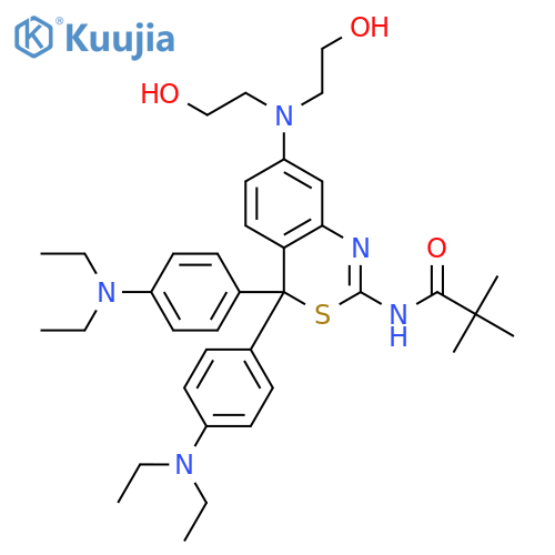 Propanamide,N-[7-[bis(2-hydroxyethyl)amino]-4,4-bis[4-(diethylamino)phenyl]-4H-3,1-benzothiazin-2-yl]-2,2-dimethyl- structure