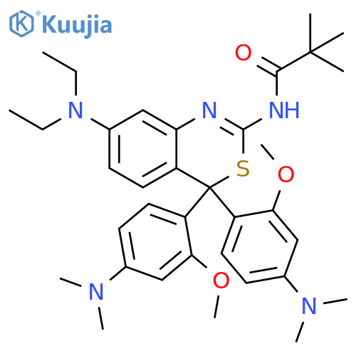 Propanamide,N-[7-(diethylamino)-4,4-bis[4-(dimethylamino)-2-methoxyphenyl]-4H-3,1-benzothiazin-2-yl]-2,2-dimethyl- structure