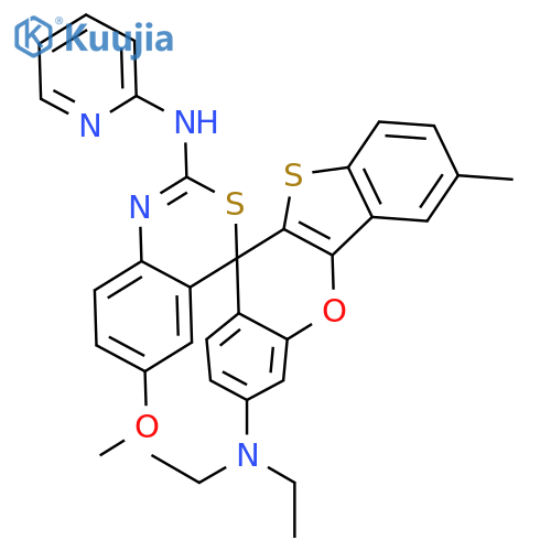 SPIRO[4H-3,1-BENZOTHIAZINE-4,11'-[11H][1]BENZOTHIENO[3,2-B][1]BENZOPYRAN]-2,3'-DIAMINE, N3',N3'-DIETHYL-6-METHOXY-7'-METHYL-N2-(2-PYRIDINYL)- structure