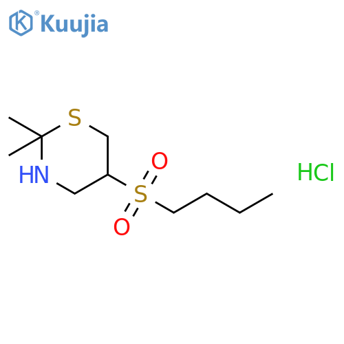 2H-1,3-Thiazine, 5-(butylsulfonyl)tetrahydro-2,2-dimethyl-, hydrochloride structure