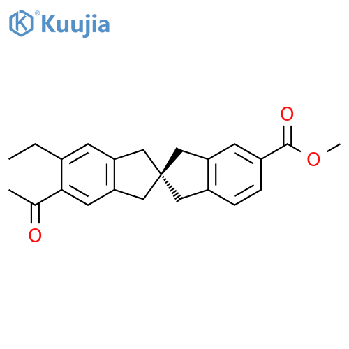 2,2'-Spirobi[2H-indene]-5-carboxylic acid,5'-acetyl-6'-ethyl-1,1',3,3'-tetrahydro-, methyl ester, (R)- structure