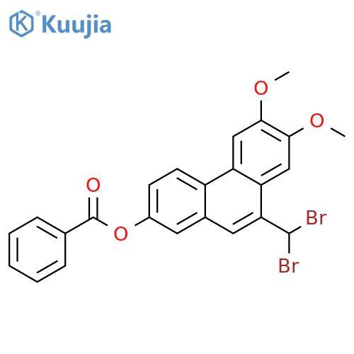 2-Phenanthrenol, 9-(dibromomethyl)-6,7-dimethoxy-, benzoate structure