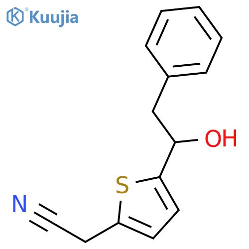 2-THIOPHENEACETONITRILE, 5-(1-HYDROXY-2-PHENYLETHYL)- structure