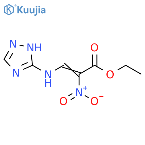 2-Propenoic acid, 2-nitro-3-(1H-1,2,4-triazol-3-ylamino)-, ethyl ester structure
