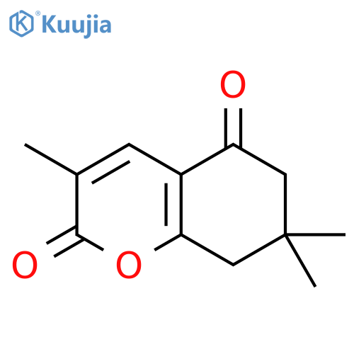 2H-1-Benzopyran-2,5(6H)-dione, 7,8-dihydro-3,7,7-trimethyl- structure