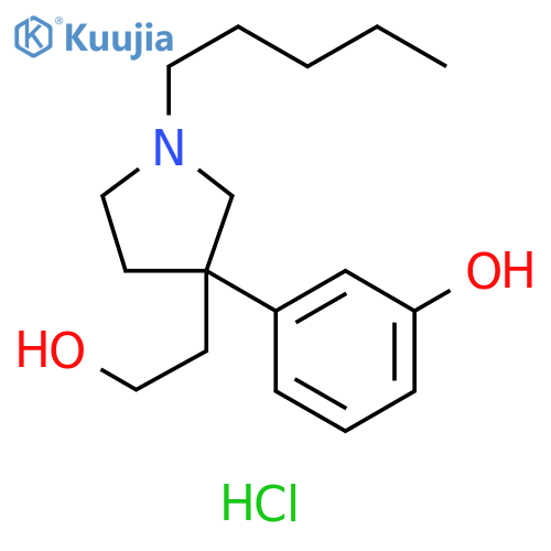 3-Pyrrolidineethanol, 3-(3-hydroxyphenyl)-1-pentyl-, hydrochloride structure