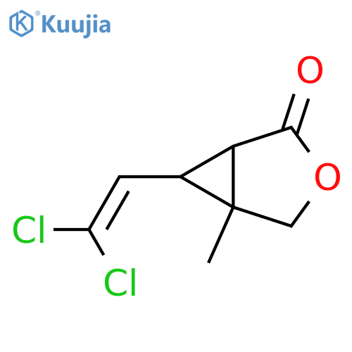 3-Oxabicyclo[3.1.0]hexan-2-one, 6-(2,2-dichloroethenyl)-5-methyl- structure