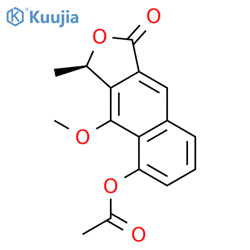 Naphtho[2,3-c]furan-1(3H)-one, 5-(acetyloxy)-4-methoxy-3-methyl-, (R)- structure