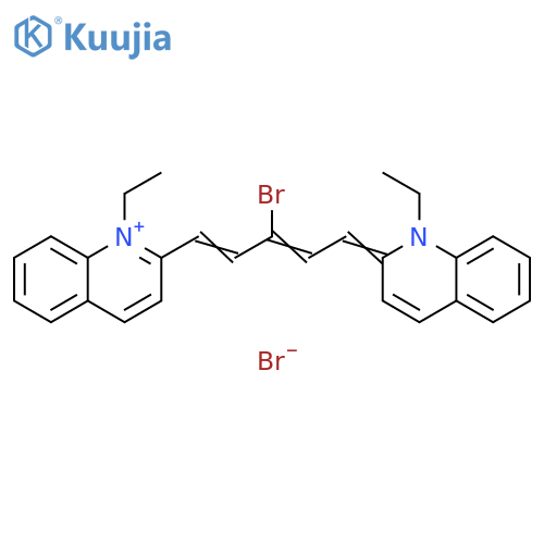 Quinolinium, 2-[3-bromo-5-(1-ethyl-2(1H)-quinolinylidene)-1,3-pentadien-1-yl]-1-ethyl-, bromide (1:1) structure