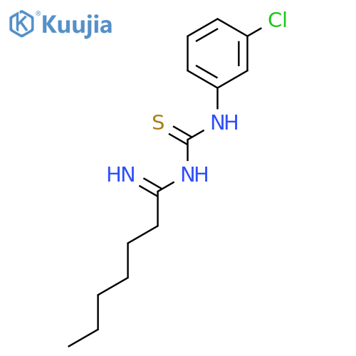 Heptanimidamide, N-[[(3-chlorophenyl)amino]thioxomethyl]- structure