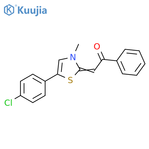 Ethanone,2-[5-(4-chlorophenyl)-3-methyl-2(3H)-thiazolylidene]-1-phenyl- structure