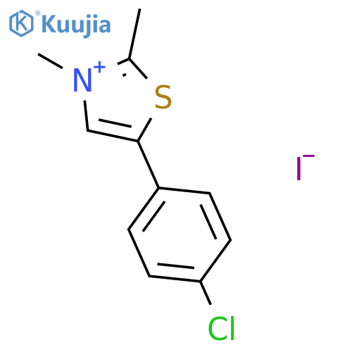 Thiazolium, 5-(4-chlorophenyl)-2,3-dimethyl-, iodide structure