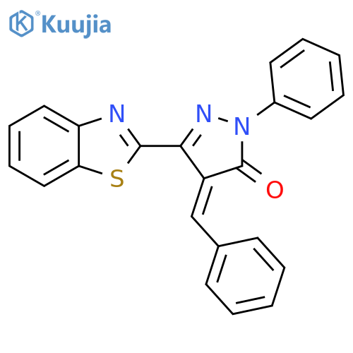 3H-Pyrazol-3-one,5-(2-benzothiazolyl)-2,4-dihydro-2-phenyl-4-(phenylmethylene)- structure