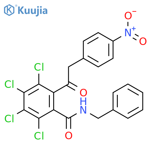 Benzamide,2,3,4,5-tetrachloro-6-[(4-nitrophenyl)acetyl]-N-(phenylmethyl)- structure