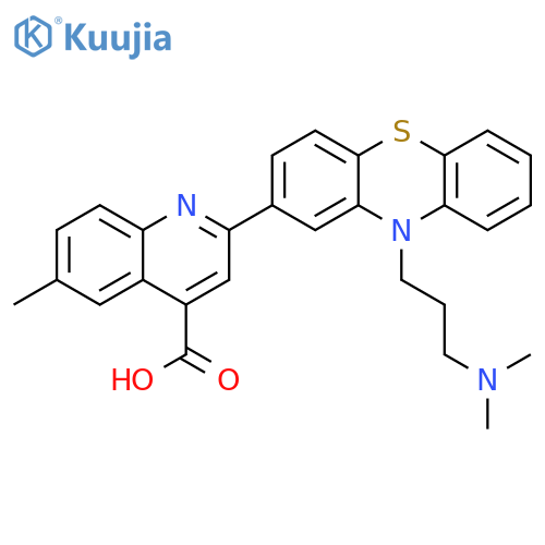 4-Quinolinecarboxylic acid,2-[10-[3-(dimethylamino)propyl]-10H-phenothiazin-2-yl]-6-methyl- structure